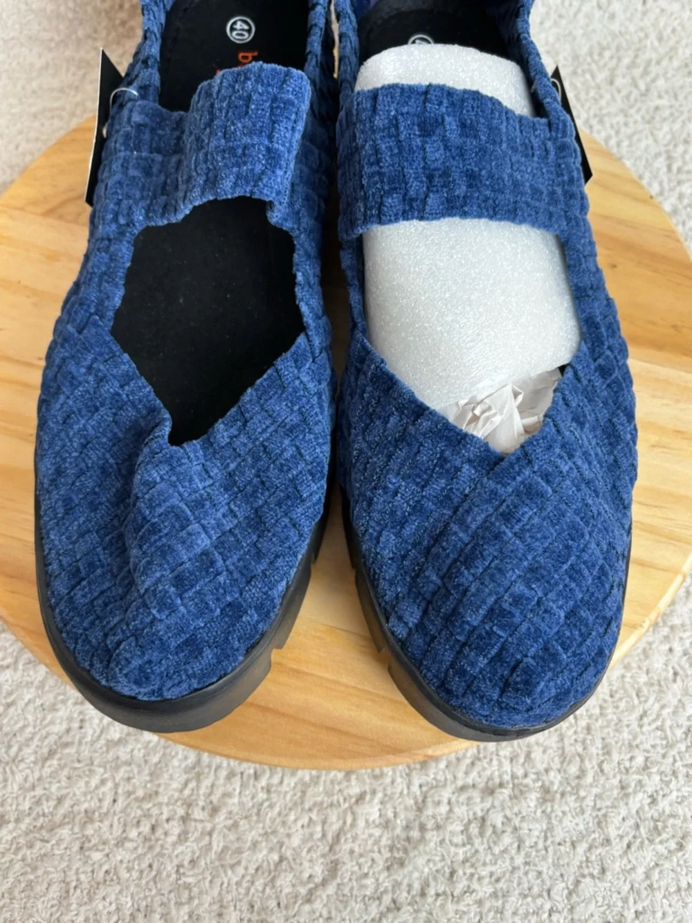 Benie Mev Shoes Womens 40 US 9 Charm Comfi Mary Jane Woven Wedge in Blue